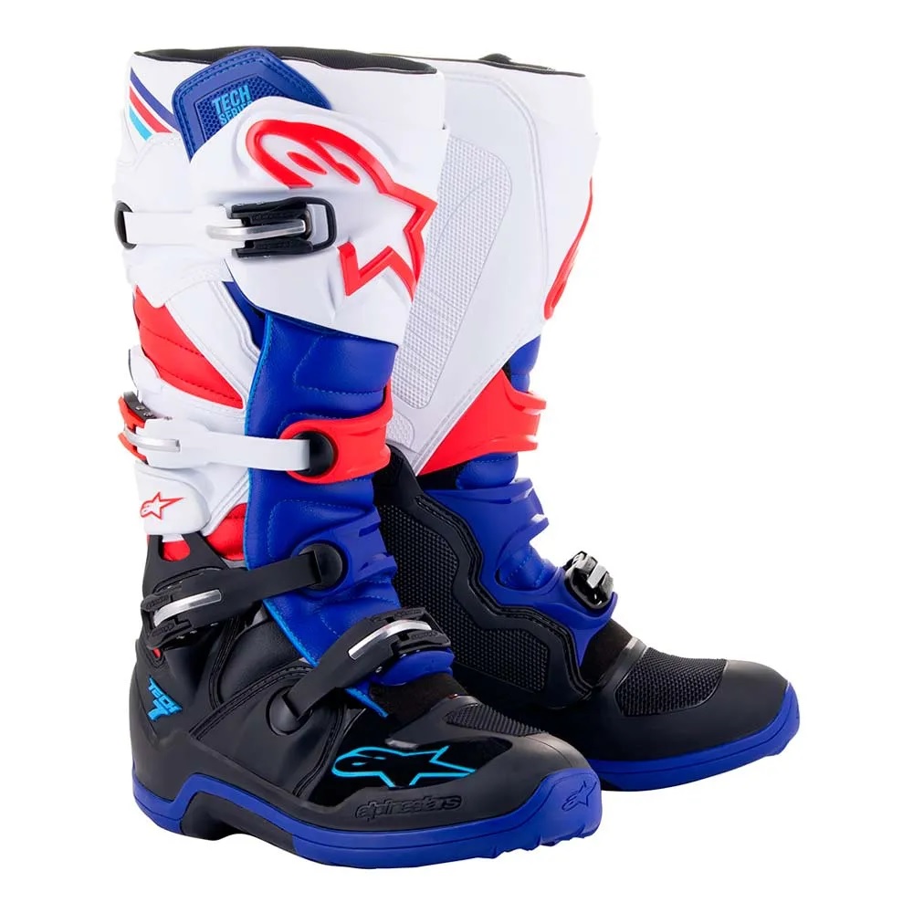 Bota ALPINESTARS TECH 7 Pto/Azul Esc./Verm/Bco