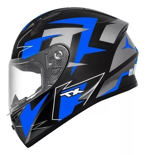 Capacete EBF X Troy FF 526 Crush Azul Fosco