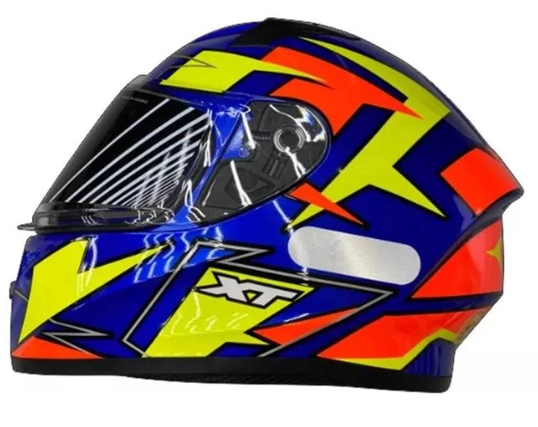 Capacete EBF X Troy FF 526 Crush Azul Fluor / Amarelo