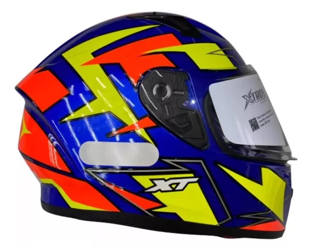 Capacete EBF X Troy FF 526 Crush Azul Fluor / Amarelo