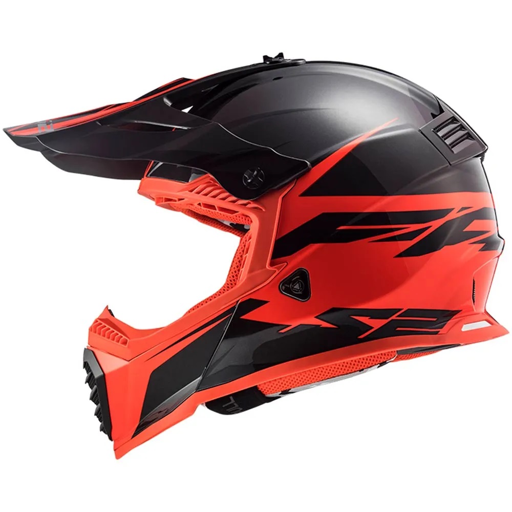 Capacete LS2 Fast MX437 Roar Preto Fosco / Vermelho