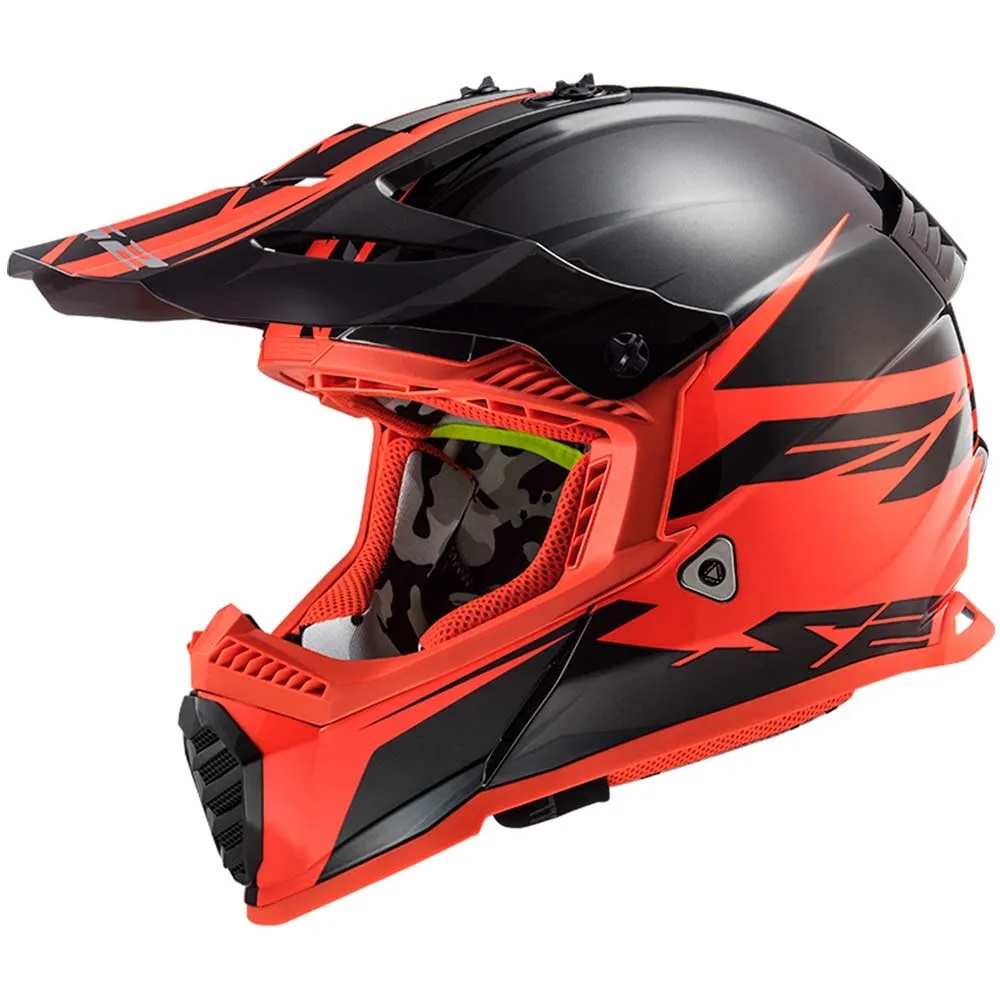 Capacete LS2 Fast MX437 Roar Preto Fosco / Vermelho