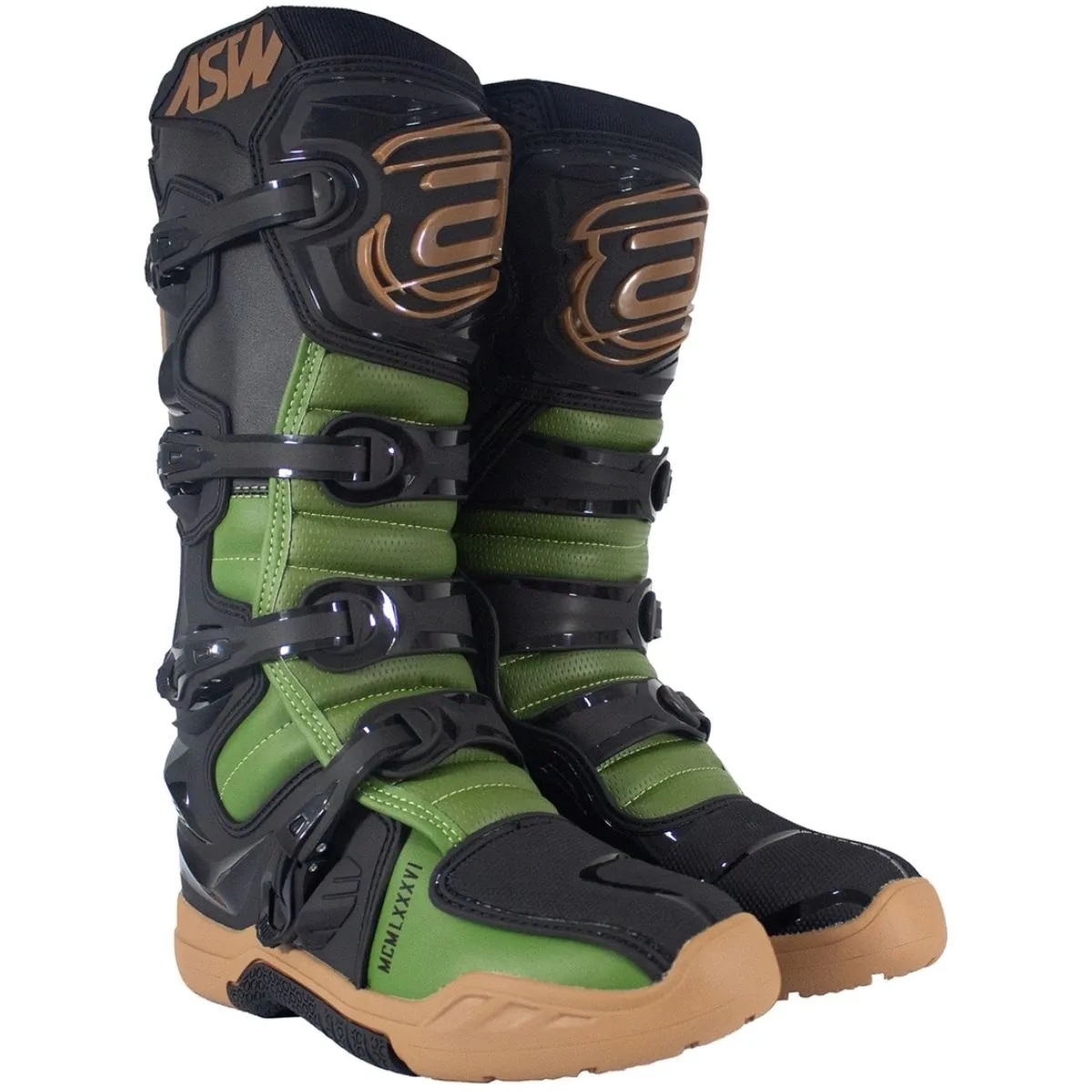 Bota ASW Elevate Enduro Preto/Verde Oliva