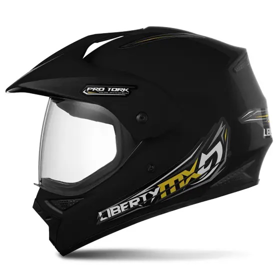 Capacete ProTork MX Pro com Viseira – Preto Brilho