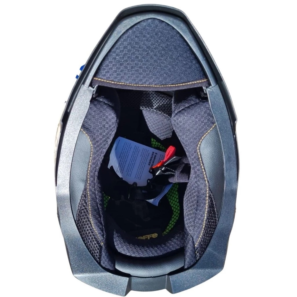 Capacete Moto Bieffe B-Trail Defender Branco/Vermelho Com Óculos Interno - Image 4