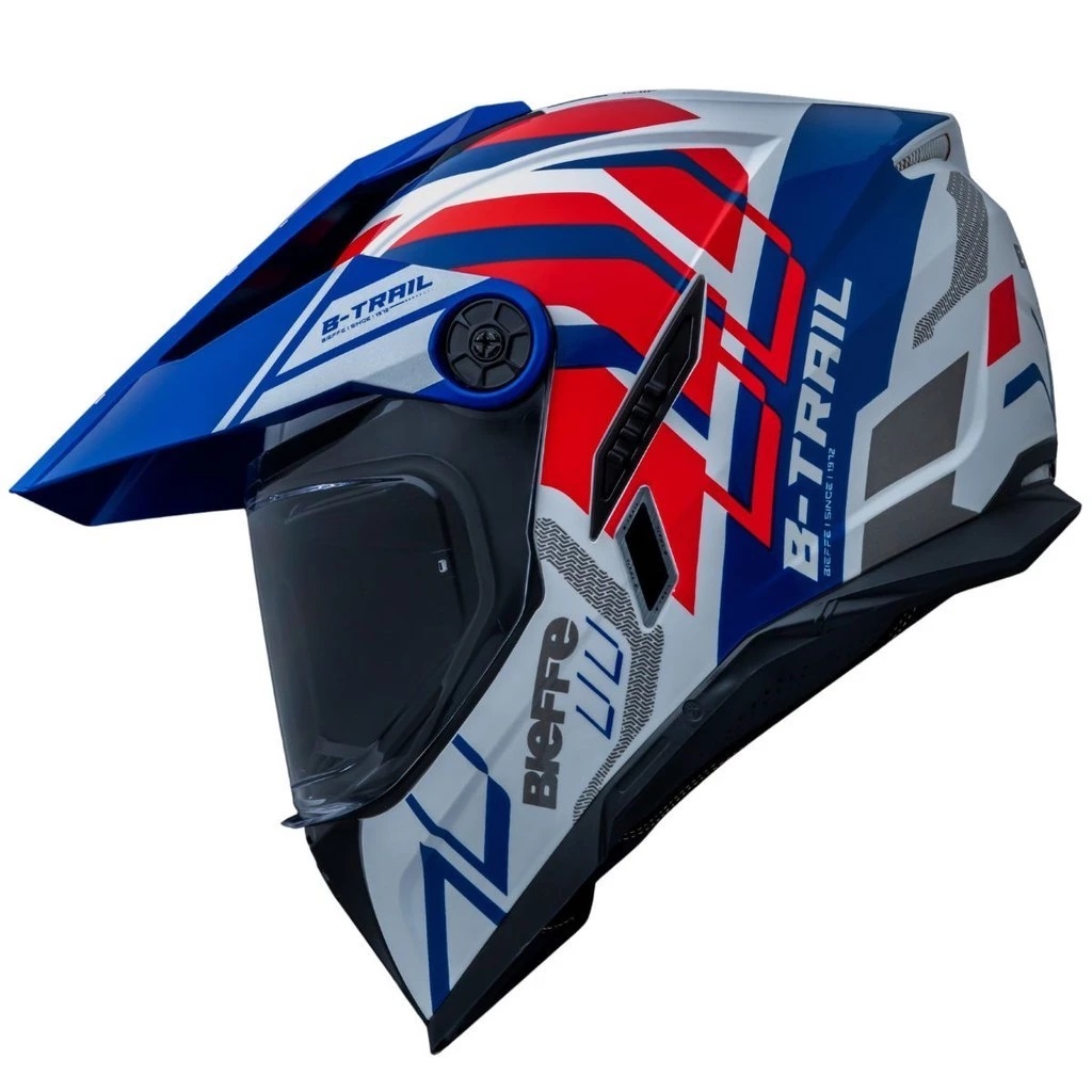 Capacete Moto Bieffe B-Trail Defender Branco/Vermelho Com Óculos Interno - Image 6