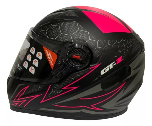 Capacete FW3 GT 2 Preto Fosco Rosa