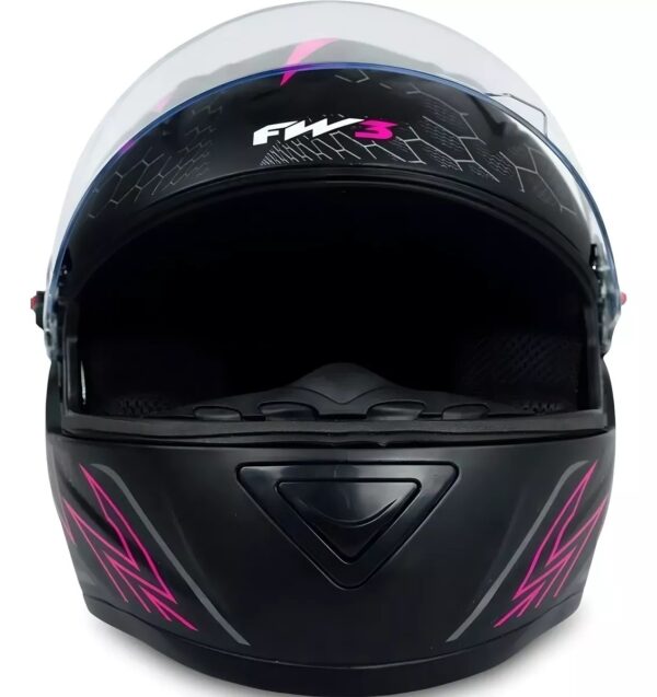 Capacete FW3 GT 2 Preto Fosco Rosa - Image 3