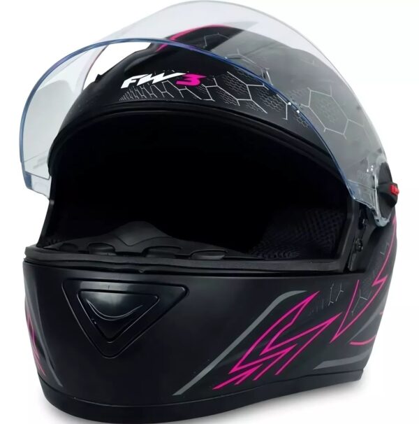 Capacete FW3 GT 2 Preto Fosco Rosa - Image 4