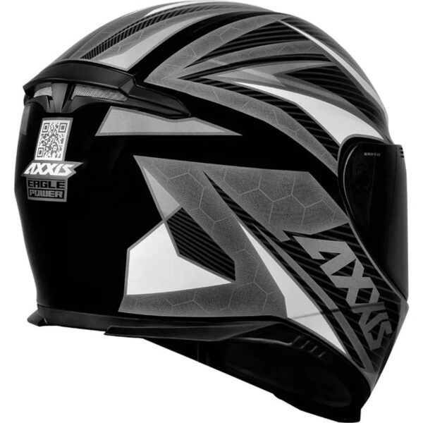 Capacete Axxis Eagle Power - Preto/Cinza/Branco - Image 7