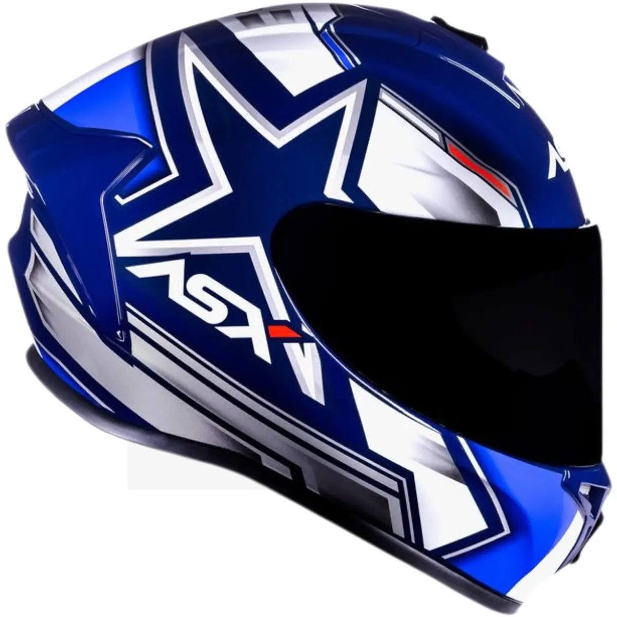 Capacete ASX Draken Pilot Brilho Azul/Branco/Vermelho - Image 8