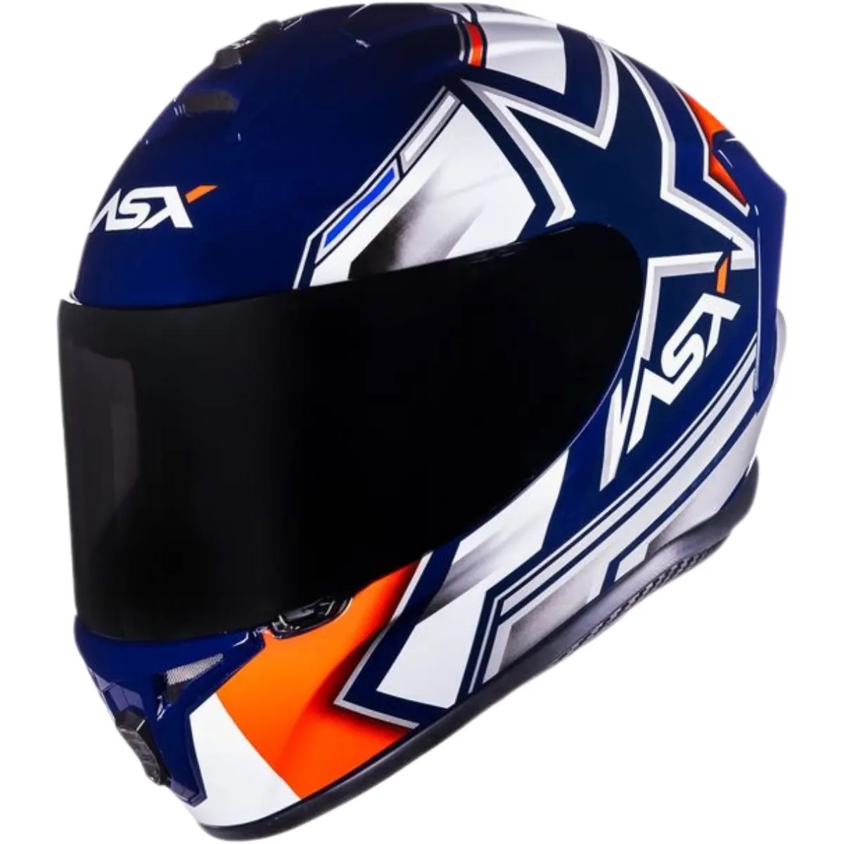 Capacete ASX Draken Pilot Brilho Azul/Branco/Vermelho - Image 7