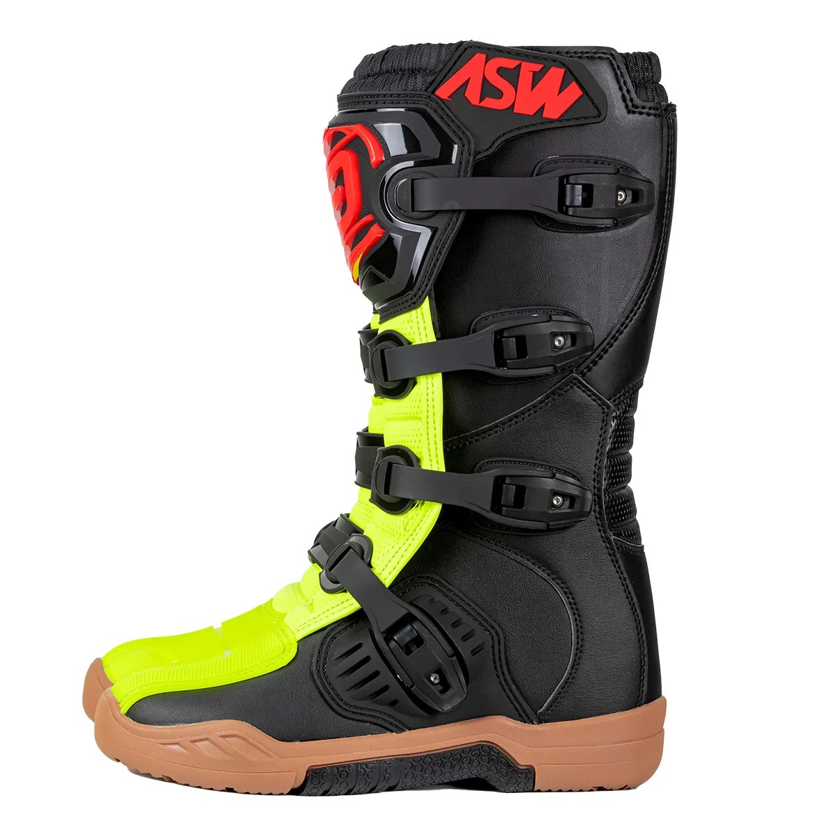 Bota ASW Image Enduro Preto/Amarelo Fluor/Vermelho - Image 3