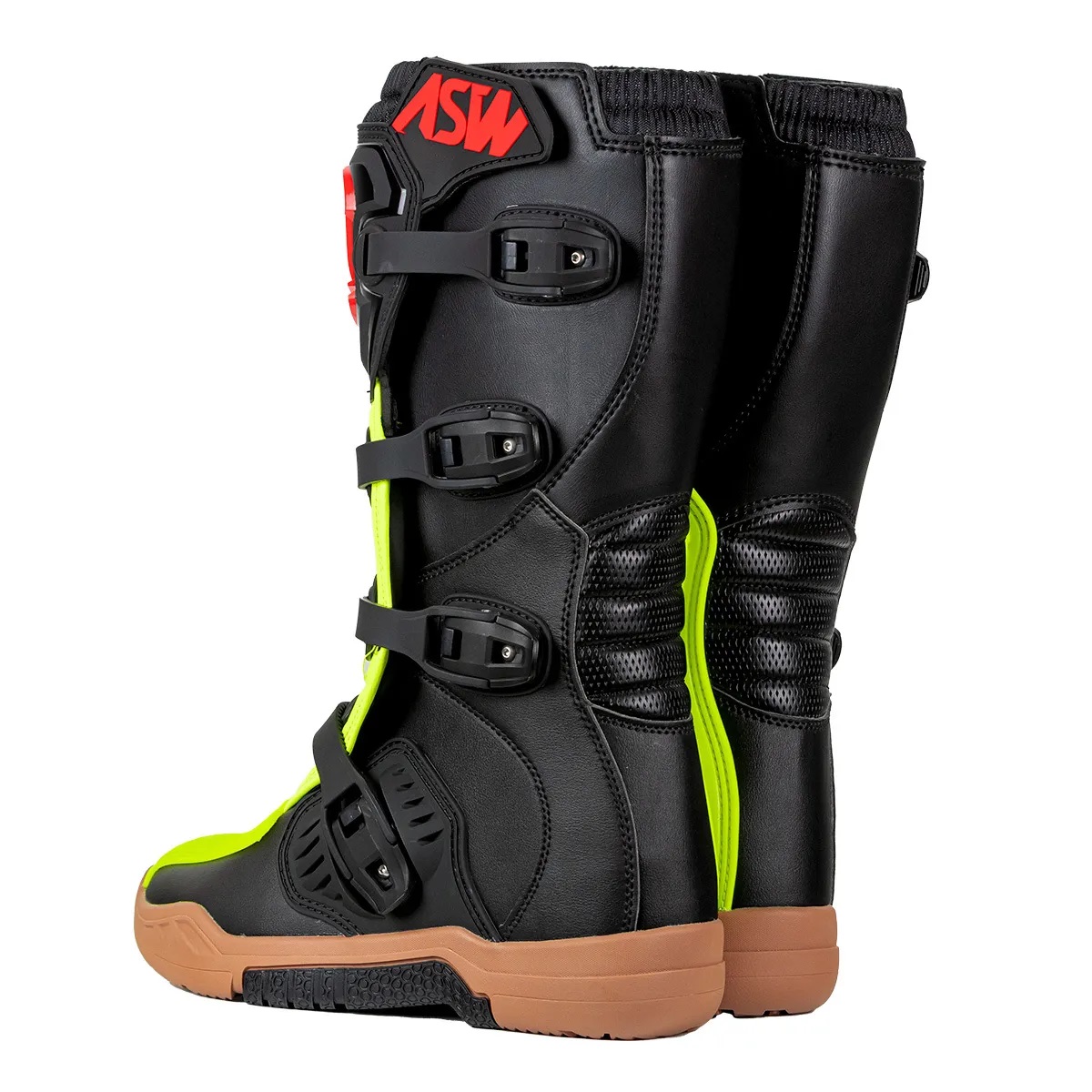 Bota ASW Image Enduro Preto/Amarelo Fluor/Vermelho - Image 4