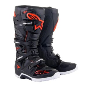 Bota Alpinestars Tech 7 Enduro Preto/Vermelho Fluo/Branco