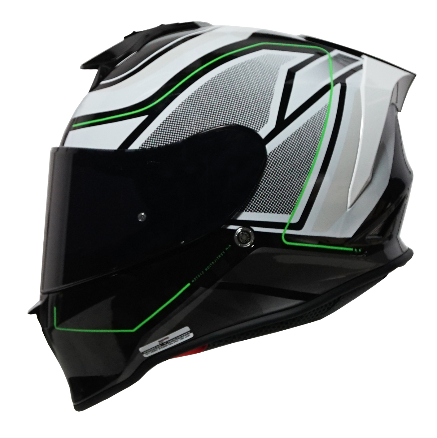 Capacete Origine Dinamo Galaxy Preto Brilho/Branco/Verde